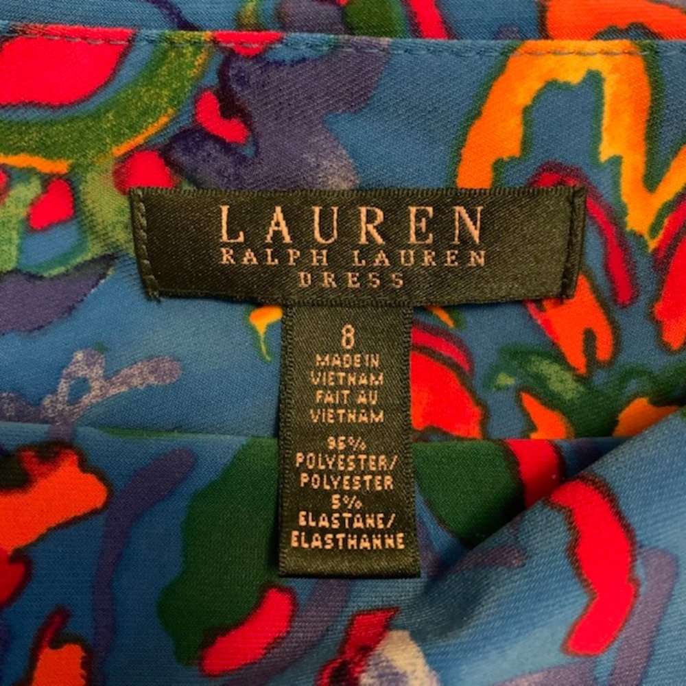 DONATED✨HPx2✨ Ralph Lauren One-Shoulder Multi-colored Dress Size 8 💙💗💛💚 - Picture 11 of 11